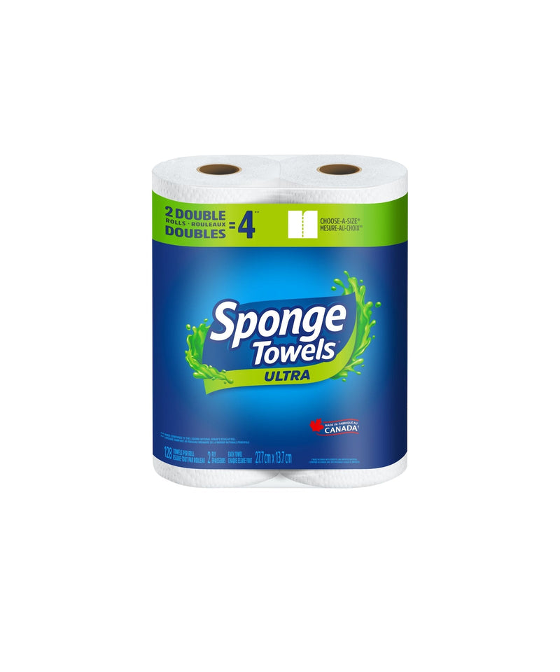 Scotties Sponge Ultra Choose-A-Size Absorbent Paper Towel, 2-Ply, 2 Double Rolls K8