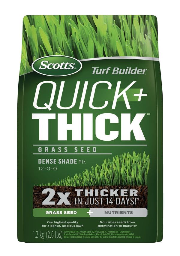 Scotts Turf Builder Quick + Thick Grass Seed Dense Shade Mix, 12-0-0, 1.2-kg J2
