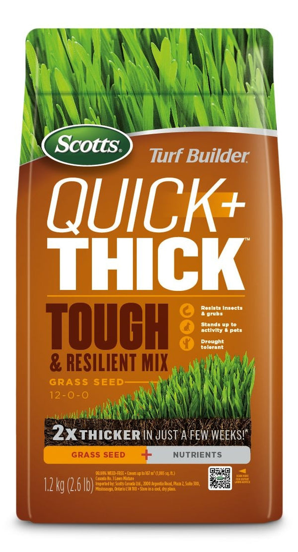 Scotts Turf Builder Quick + Thick Grass Seed Tough & Resilient Mix, 12-0-0, 1.2-kg Q7