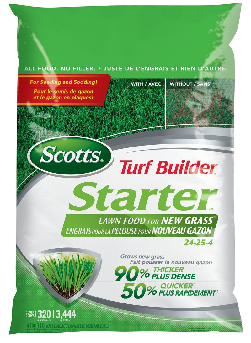 Scotts Turf Builder Starter Lawn Fertilizer, 24-25-4 For New Grass, 320-m2 V8