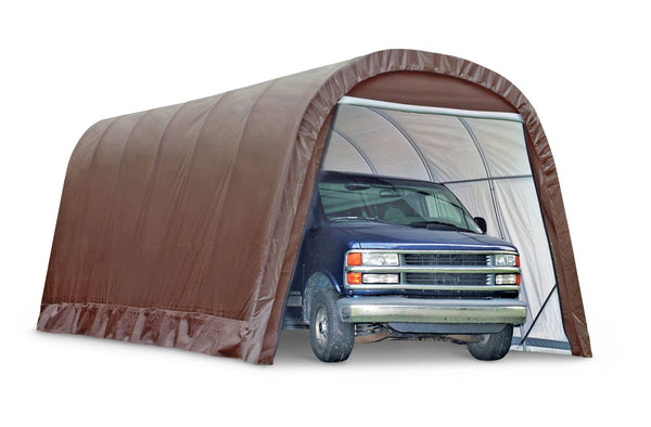 ShelterLogic Heavy Duty Waterproof Round Style Auto Shelter with UV Protection, 12x24x10-ft U4