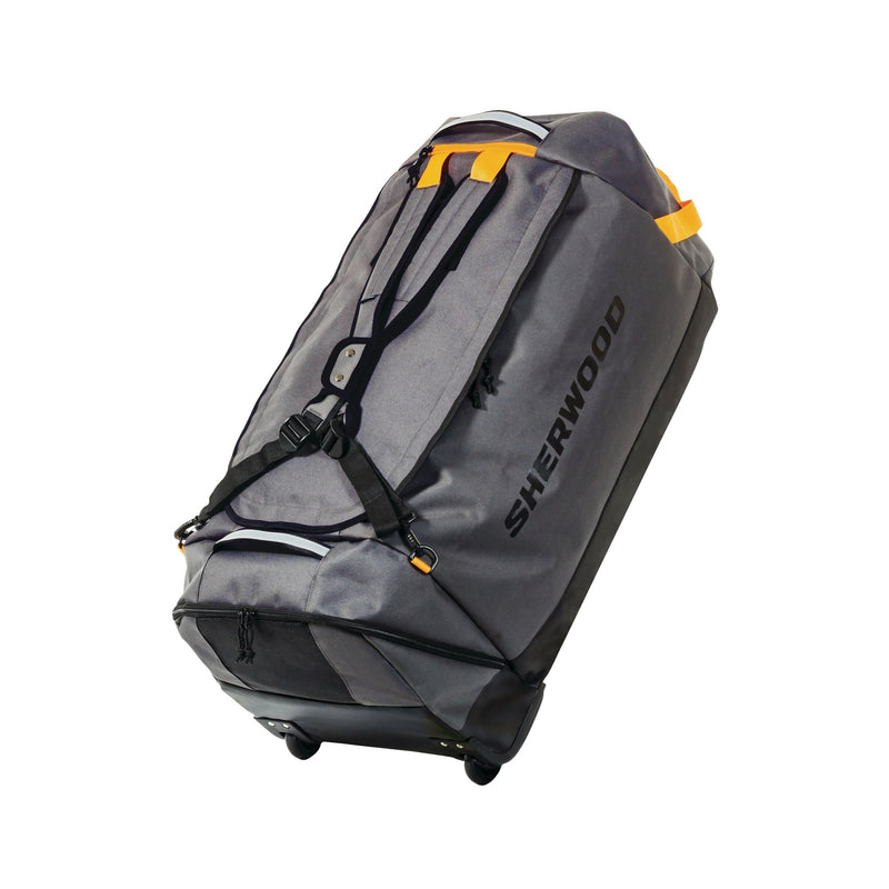 Sherwood Convertible Hockey Bag with Backpack Straps, Wheeled, Senior, Grey, 34-in C1