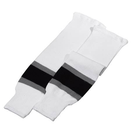 Sherwood NHL Knit Hockey Socks, Los Angeles Kings, White/Black/Silver, Assorted Sizes O7