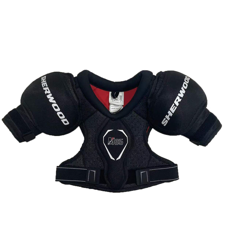 Sherwood Rekker M65 Hockey Shoulder Pads, Youth, Black/Red, Assorted Sizes O7