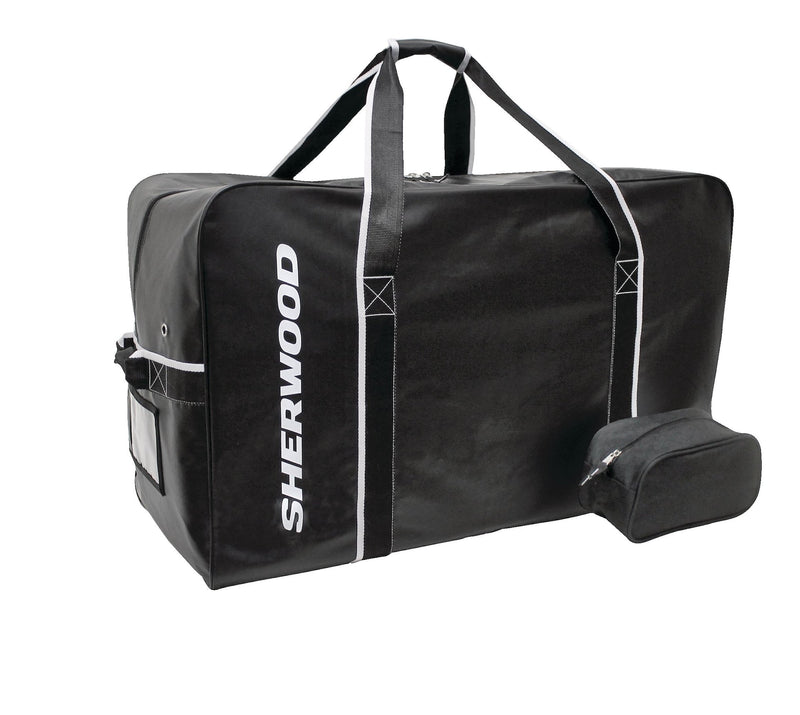Sherwood Team Tarp Hockey Bag with Accessories/Toiletry Bag, Carry, Junior, Black, 30-in Q0