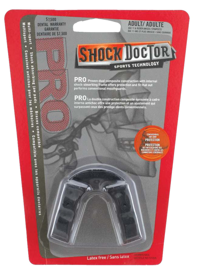 Shock Doctor Pro Mouthguard, Junior/Senior, Black J0