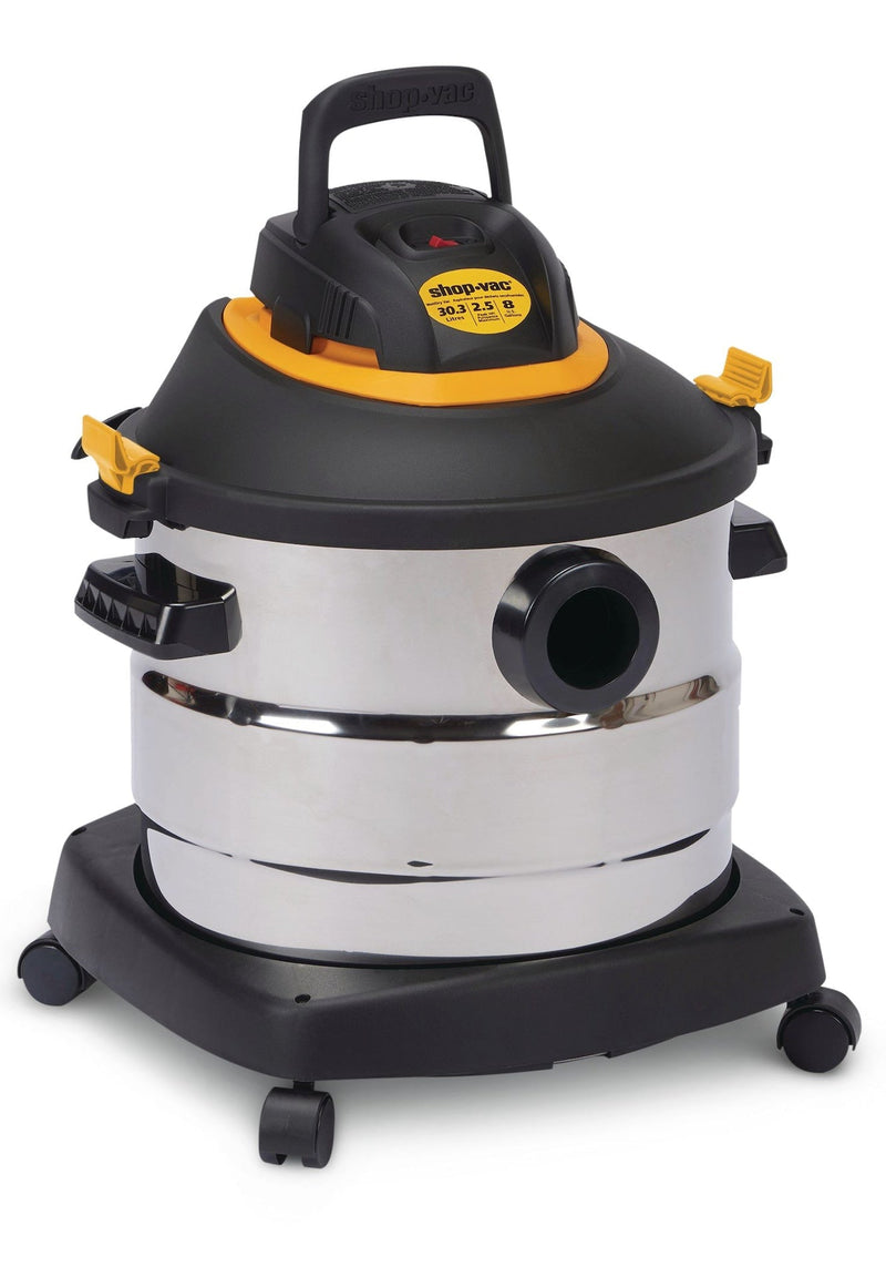 Shop-Vac 2031848 2.5 Peak HP Stainless Steel Wet/Dry Shop Vacuum with Hose and Accessories, 30-L H0