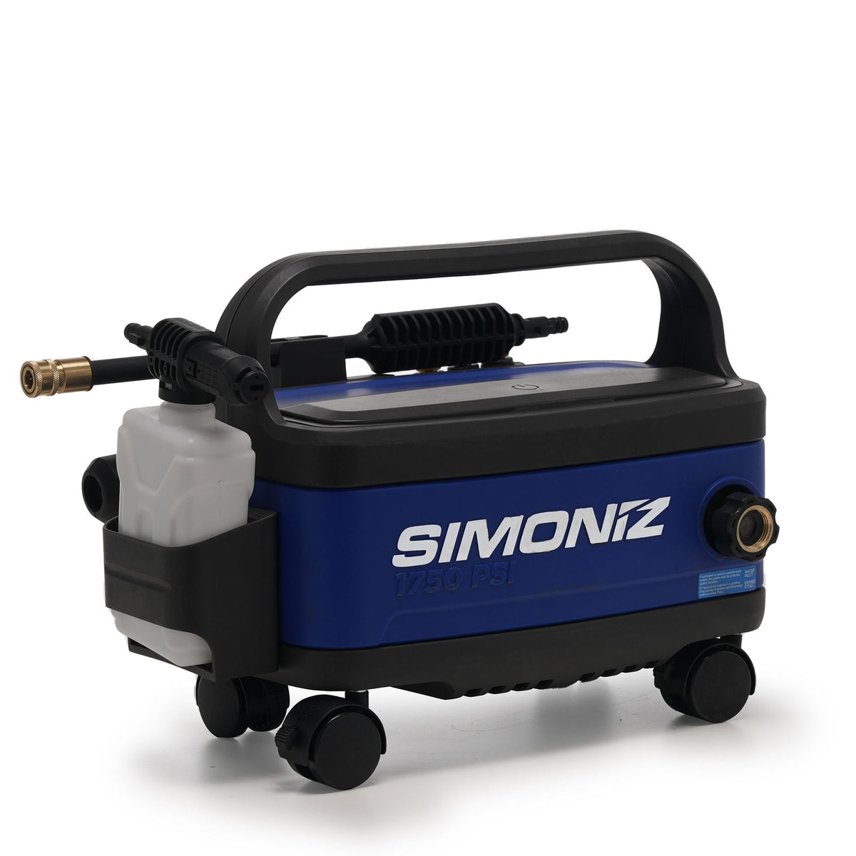 SIMONIZ 1750 PSI 1.8 GPM Wheeled Electric Pressure Washer with Foam Blaster