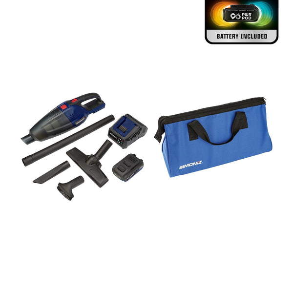 Simoniz 20V Max Cordless Car Hand Vacuum with PWR POD 2.0 Ah battery V6