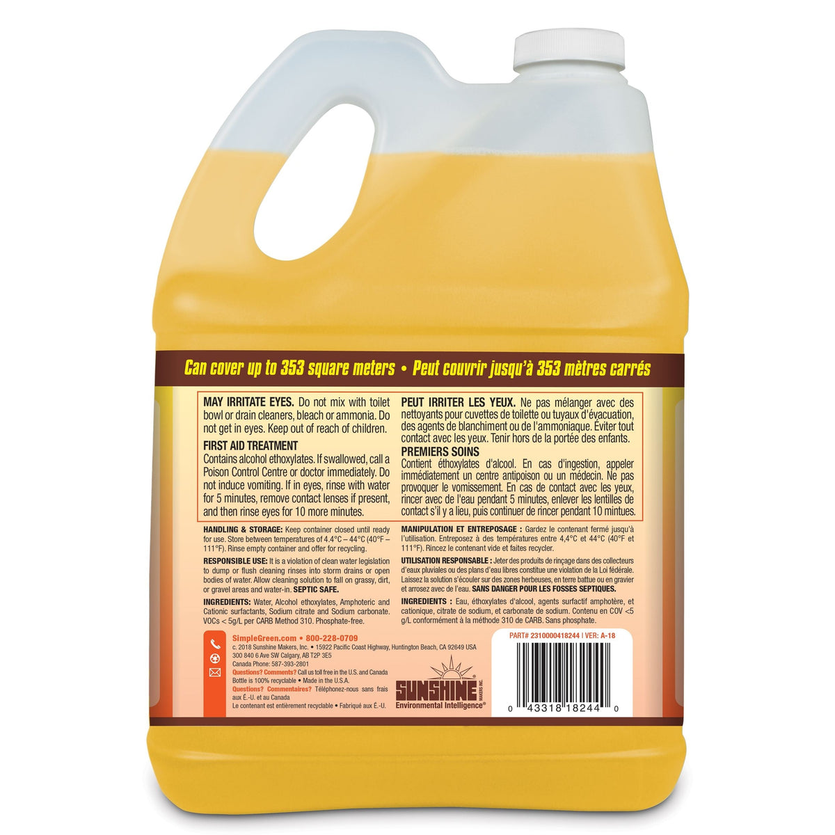Simple Green Wood Surface Concentrate Pressure Washer Detergent, 4L