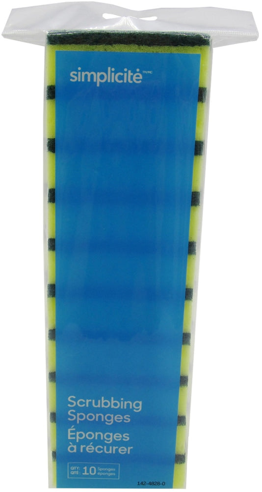 Simplicite Heavy-Duty Scrub Sponge & Pad, 10-pk P6