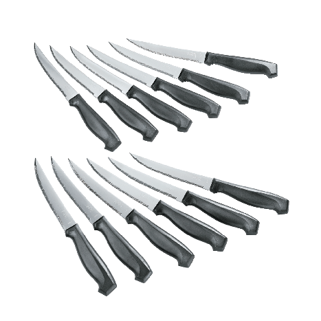Simplicité Stainless Steel Laser Steak Knife Set, Dishwasher Safe, 12-pc W8