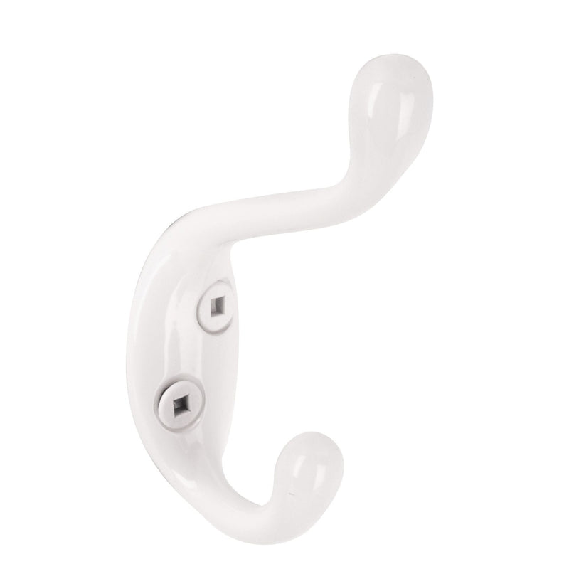 Single Hook, 3.5", White, 3pk H6