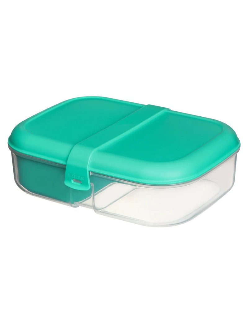 Sistema Ribbon Rectangular Plastic Lunch To Go Food Storage Lunch Box, 1.1-L, with Mini Bite S9