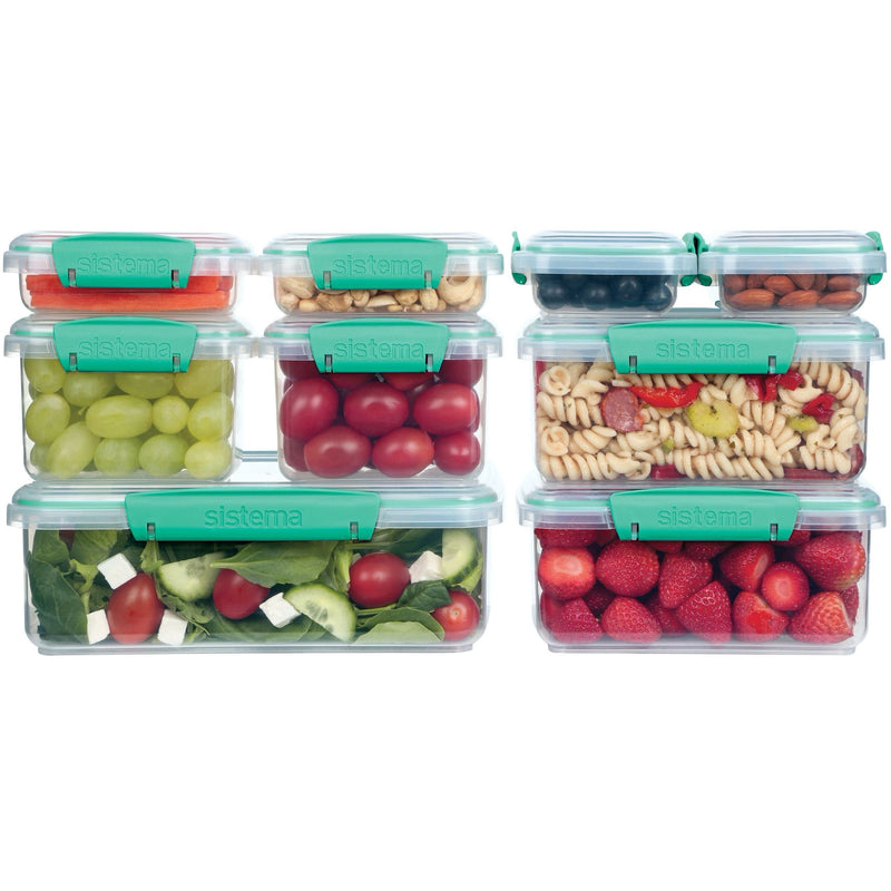 Sistema To Go Rectangular Food Storage Container Set with Removable Dividers, 18-pc T0