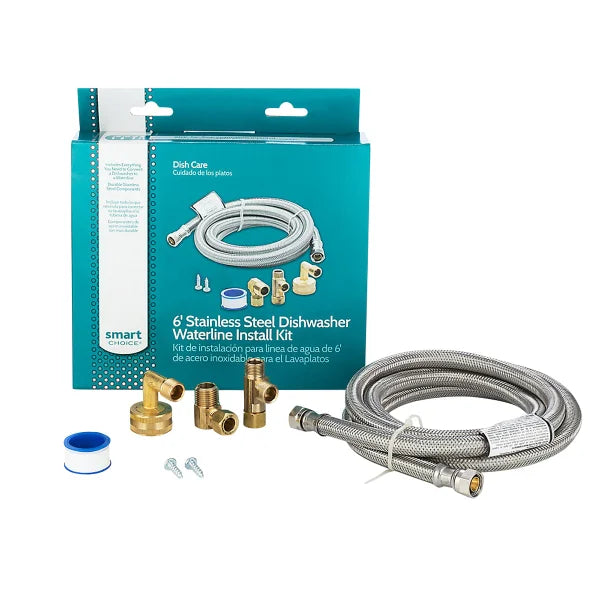 Smart Choice 6 ft. Stainless Steel Dishwasher Waterline Kit H6