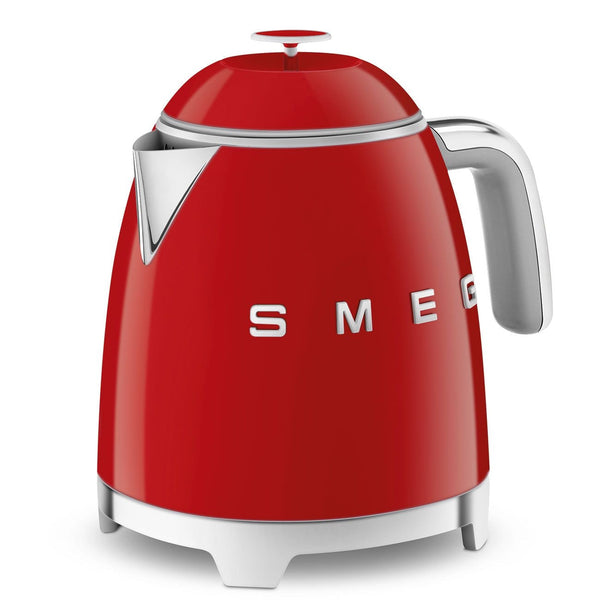 Smeg 50's 1400W Retro Style Electric Mini Countertop Kettle with Cordless Base, Red, 0.8-L U6