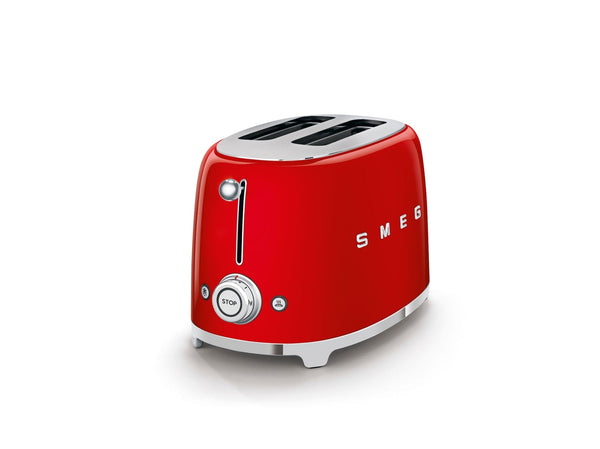 Smeg 50's Retro Style Wide Slot Pop Up Electric Toaster with 6 Settings, 2-Slice, Red Y7