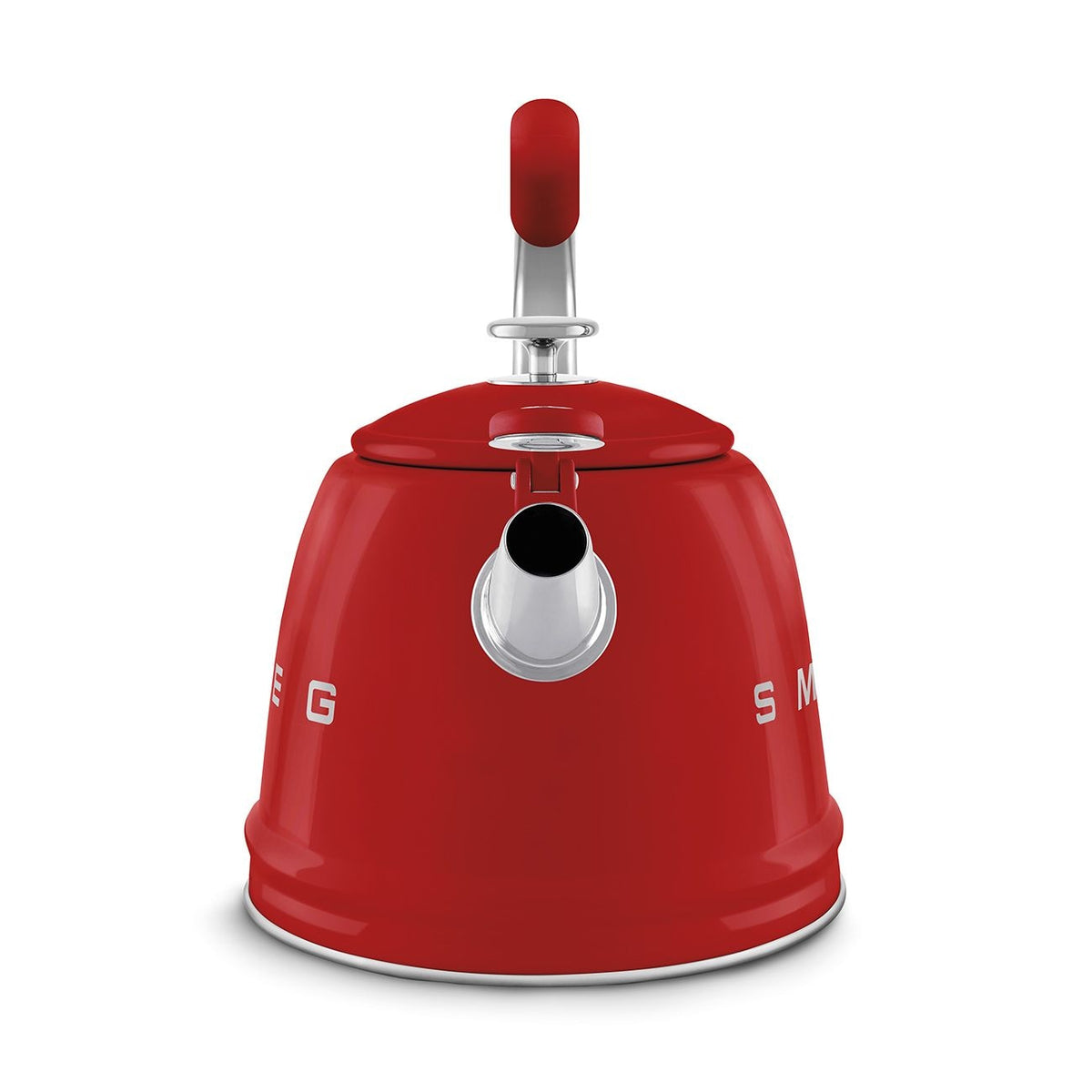 SMEG Traditional Stove Top Whistling Kettle, Red, 2.3-L