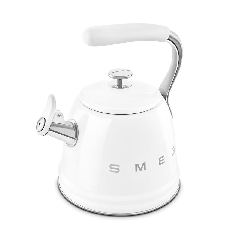 SMEG Traditional Stove Top Whistling Kettle, White, 2.3-L S0