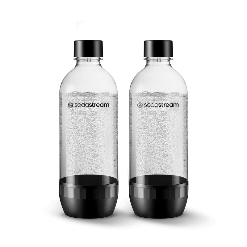 SodaStream Classic Carbonating Bottle, Dishwasher Safe, BPA Free, Black, 1-L, 2-pk R2