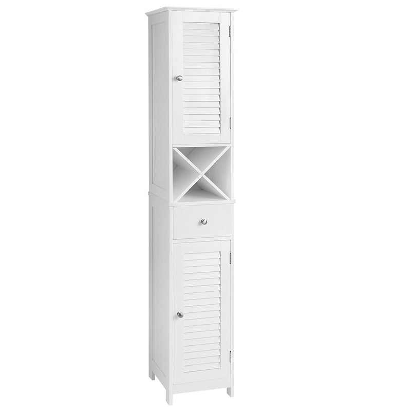 Songmics Home 1-Drawer White Storage Cabinet with Shutter Doors M4