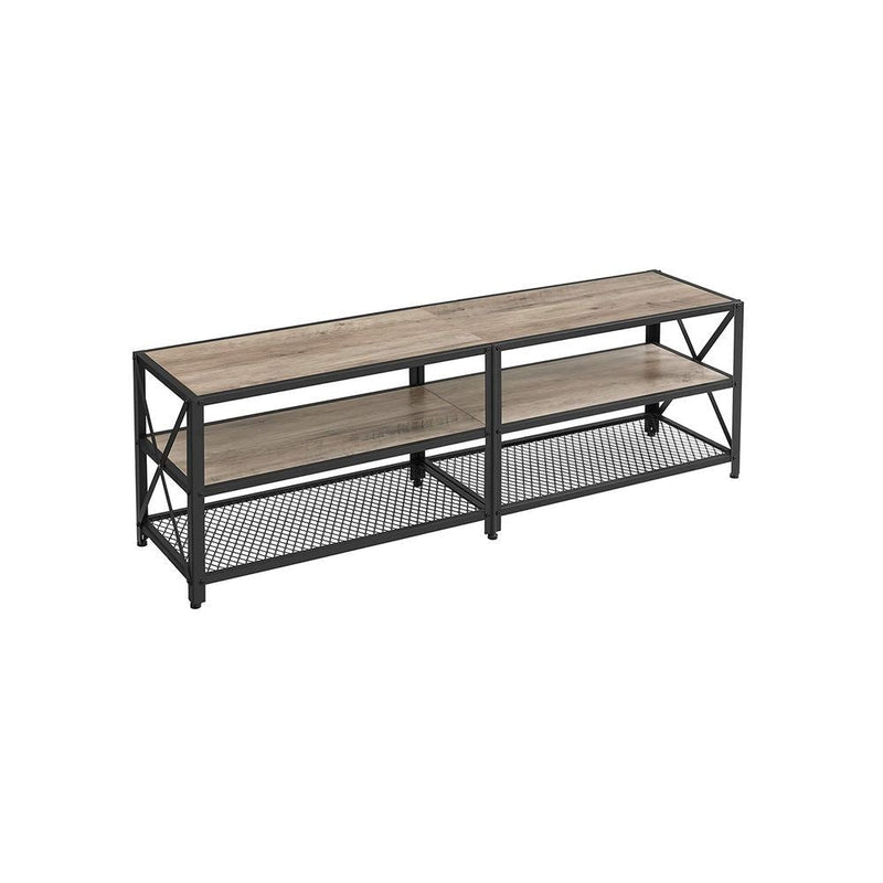 Songmics Home 70-in 3-Tier Industrial Greige/Black TV Stand Y0