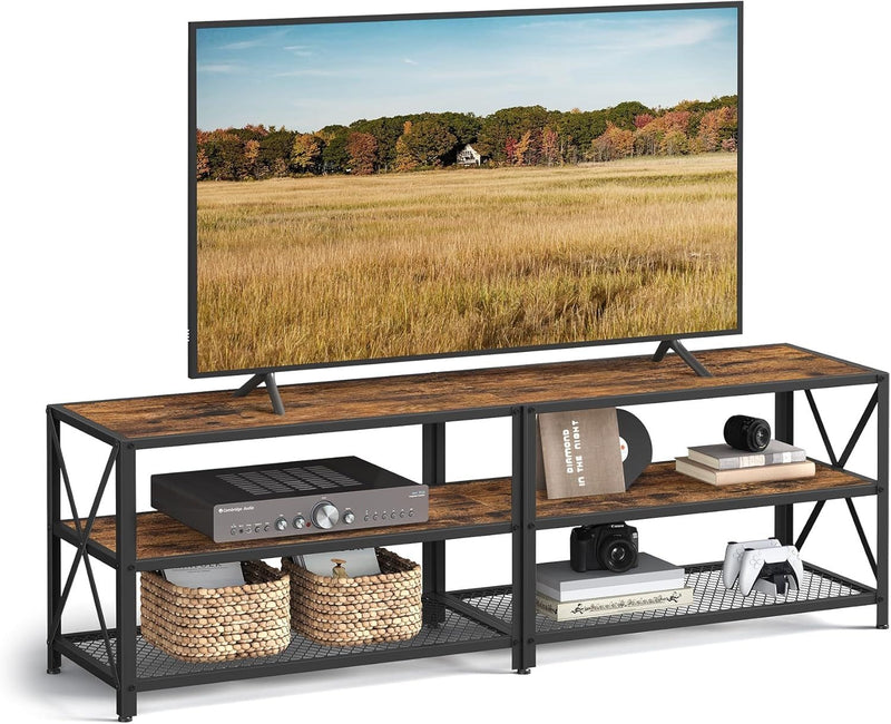 Songmics Home 70-in 3-Tier Industrial Rustic Brown TV Stand M3