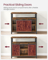 Songmics Home Brown Buff Sideboard Storage with Sliding Doors