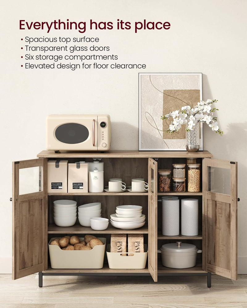 Songmics Home Industrial Camel Brown/Black Buffet Cabinet K4