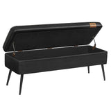 Songmics Home Mid-Century Ink Black Ottoman Storage Bench
