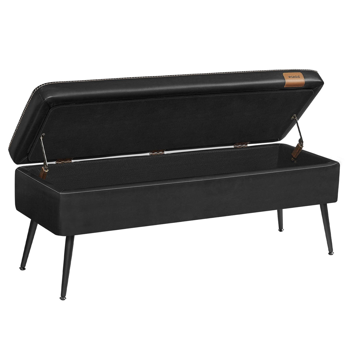 Songmics Home Mid-Century Ink Black Ottoman Storage Bench