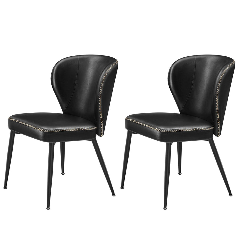 Songmics Home Mid-Century Modern Black Dining Chairs Set, 2-pk M6