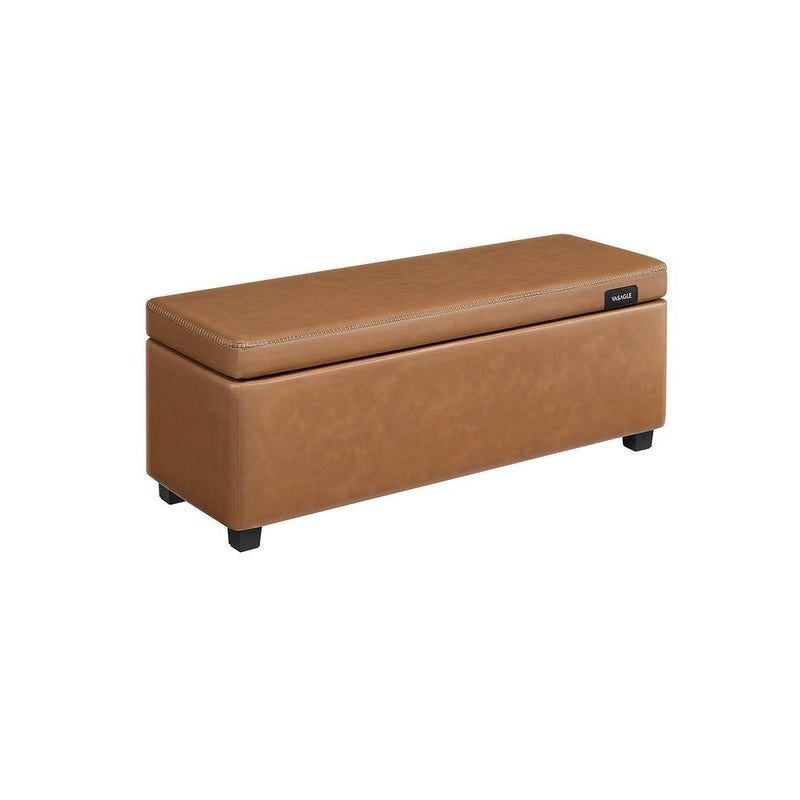 Songmics Home Mid-Century Modern Brown Storage Ottoman Z8