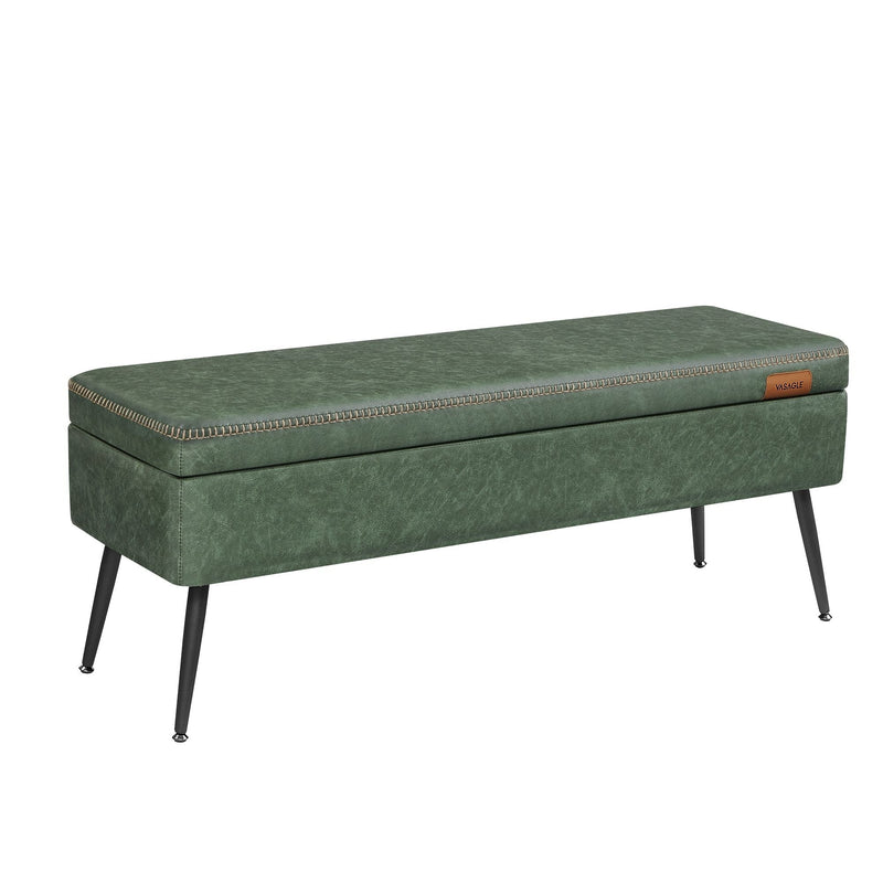 Songmics Home Modern Forest Green Ottoman Storage Bench A3