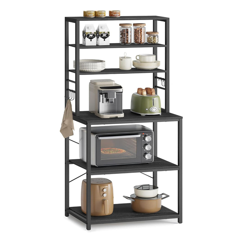 Songmics Home Oak/White Baker's Rack with Charging Station B1