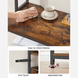 Songmics Home Rustic Brown Baker's Rack with Charging Station