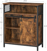 Songmics Home Rustic Brown Cabinet with Sliding Door