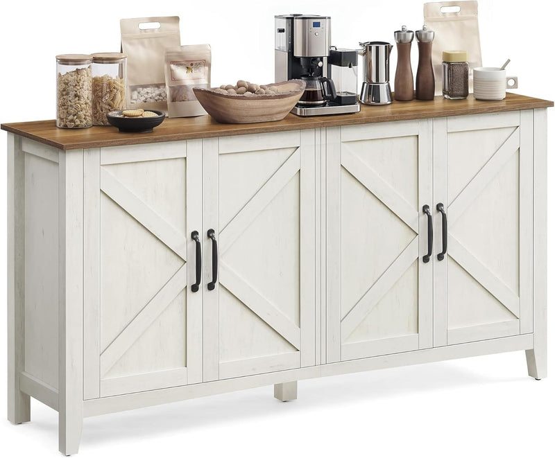 Songmics Home Rustic White/Honey Brown Buffet/Storage Cabinet S6