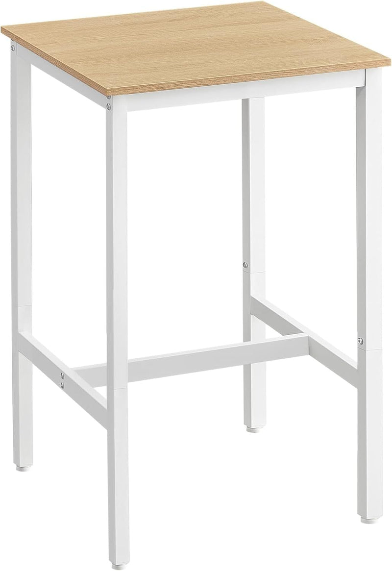 Songmics Home Square White/Oak Bar Table with Steel Frame V8