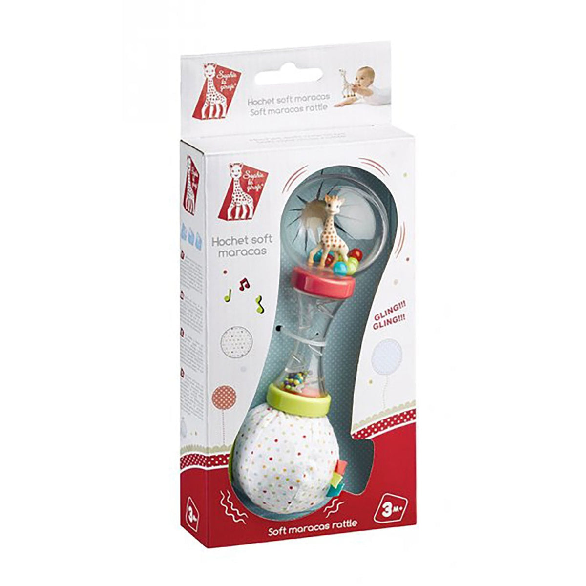Sophie La Girafe Soft Maracas Rattle for Babies, Ages 3+