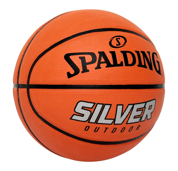 Spalding Silver Outdoor Rubber Basketball, Official Size 7 (29.5-in), Orange Z8