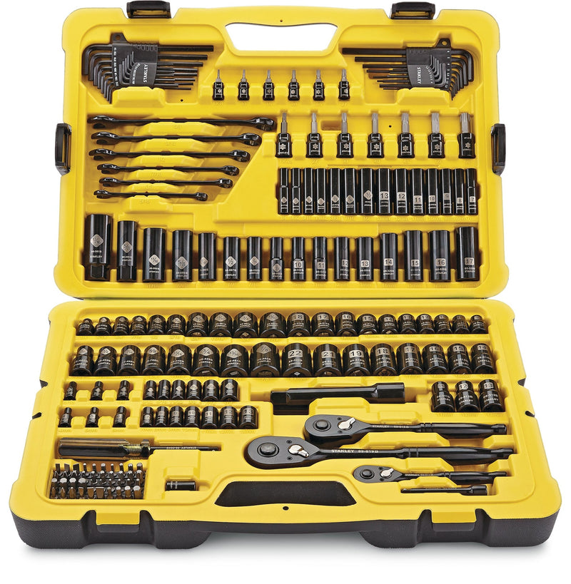 Stanley Professional Grade Black Chrome Socket Set, 183-pc, SAE/Metric D5
