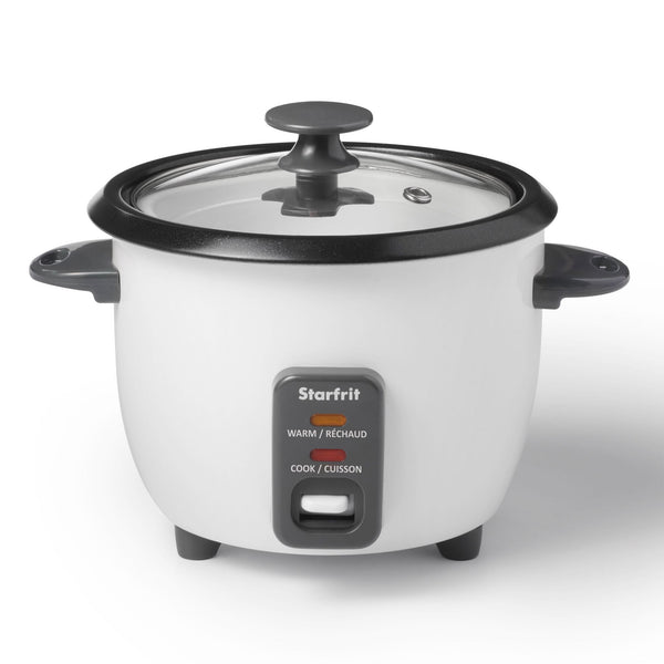 Starfrit 300W 6-Cup White Rice Cooker with Steam Basket U6