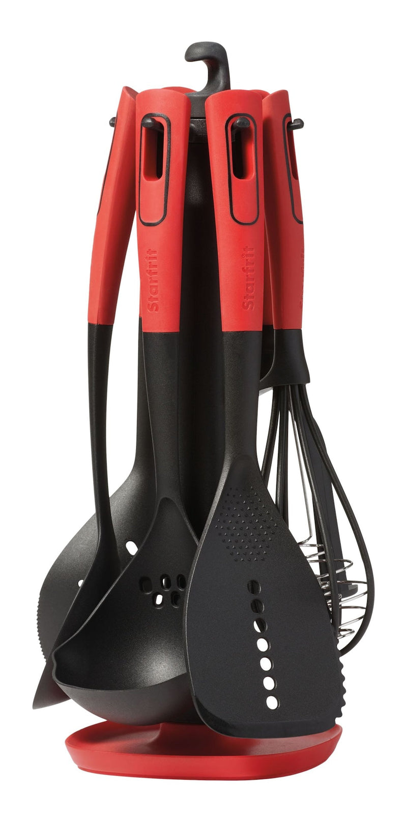 Starfrit Mixed Kitchen Utensil Set with Nylon Heads and Swivel Holder, 6-pc C4