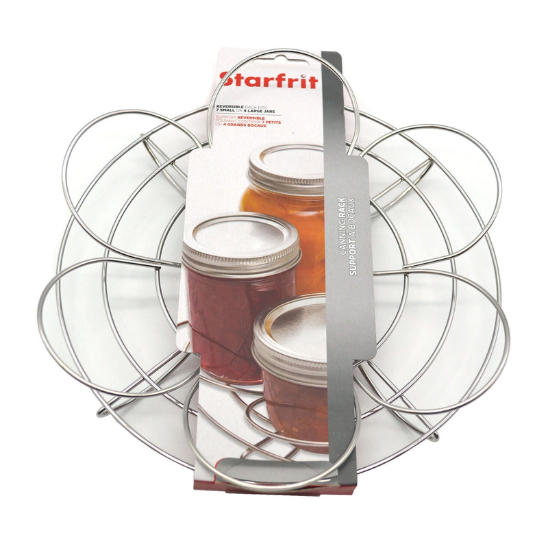 Starfrit Stainless Steel Reversible Canning Rack, Holds 7 x 500 mL or 4 x 1-L Glass Mason Jars G1