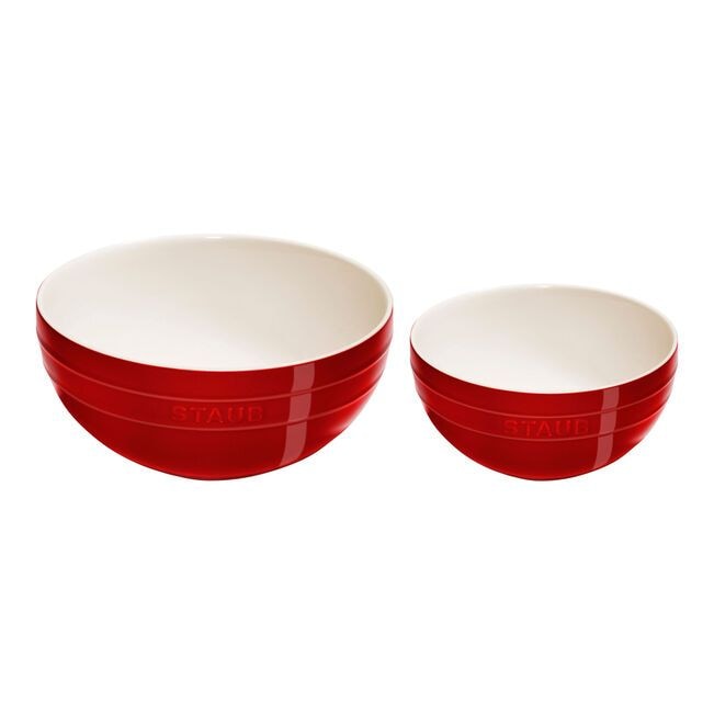 Staub 2piece Mixing Bowl Set Cherry I1