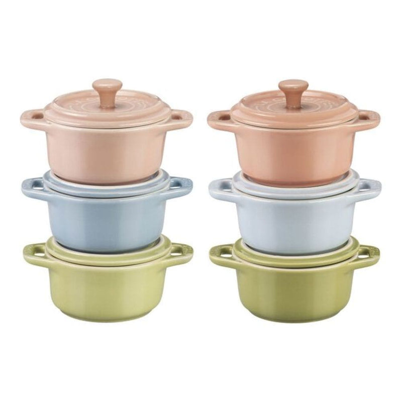 Staub Non-Stick Ceramic Mini Macaron Cocotte Set, 6-pc Q1