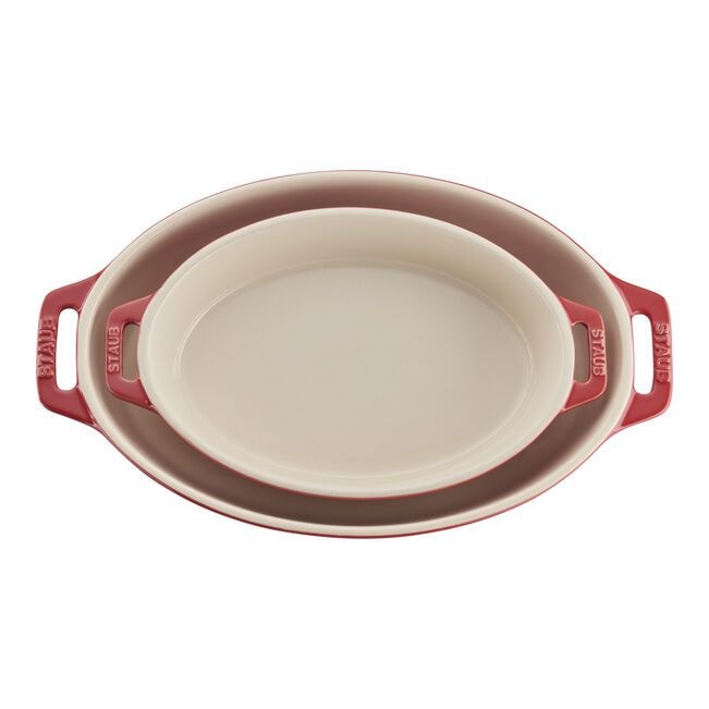 Staub Oval 2 piece Baking Set Cherry L4