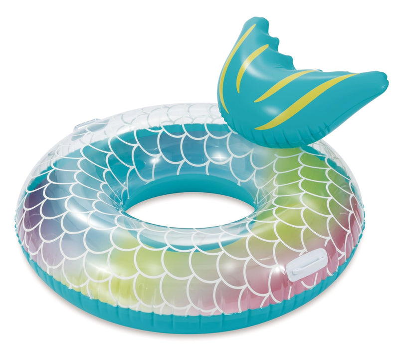 Stella and Finn Inflatable Round Pool Swim Float/Tube, with Pillow, 48-in W7
